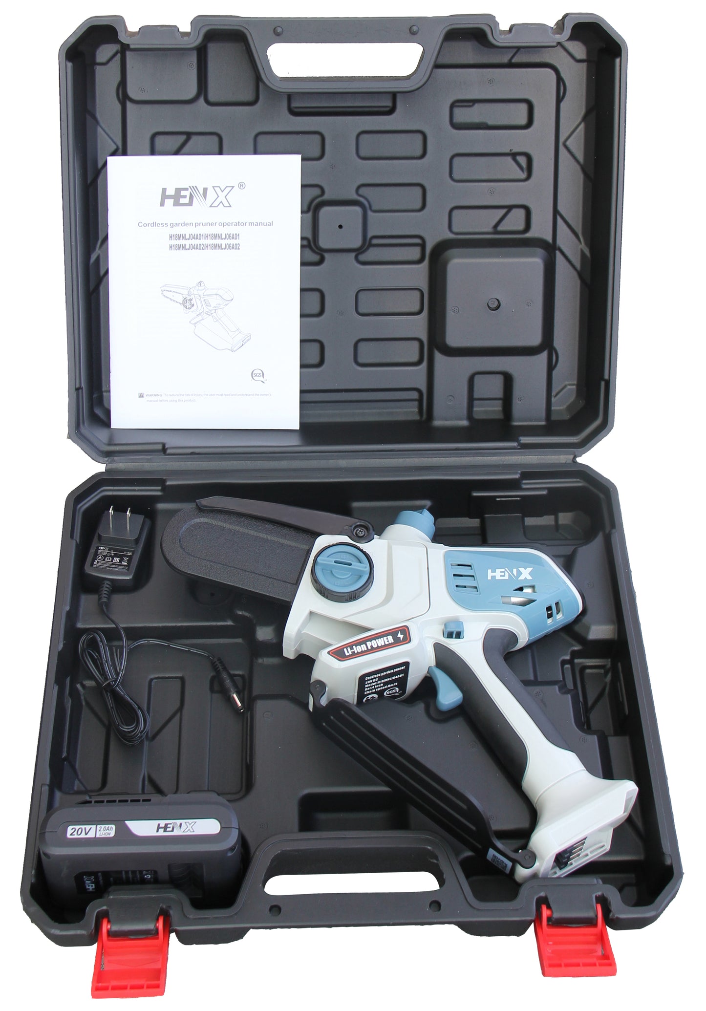 HENX 20V 4 Inch Cordless Mini Chainsaw Battery & Charger Included